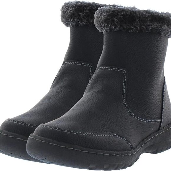 Khombu Shoes - Khombu Women's Addison Ankle Boots Faux Fur Shearling Lining Black Size 6